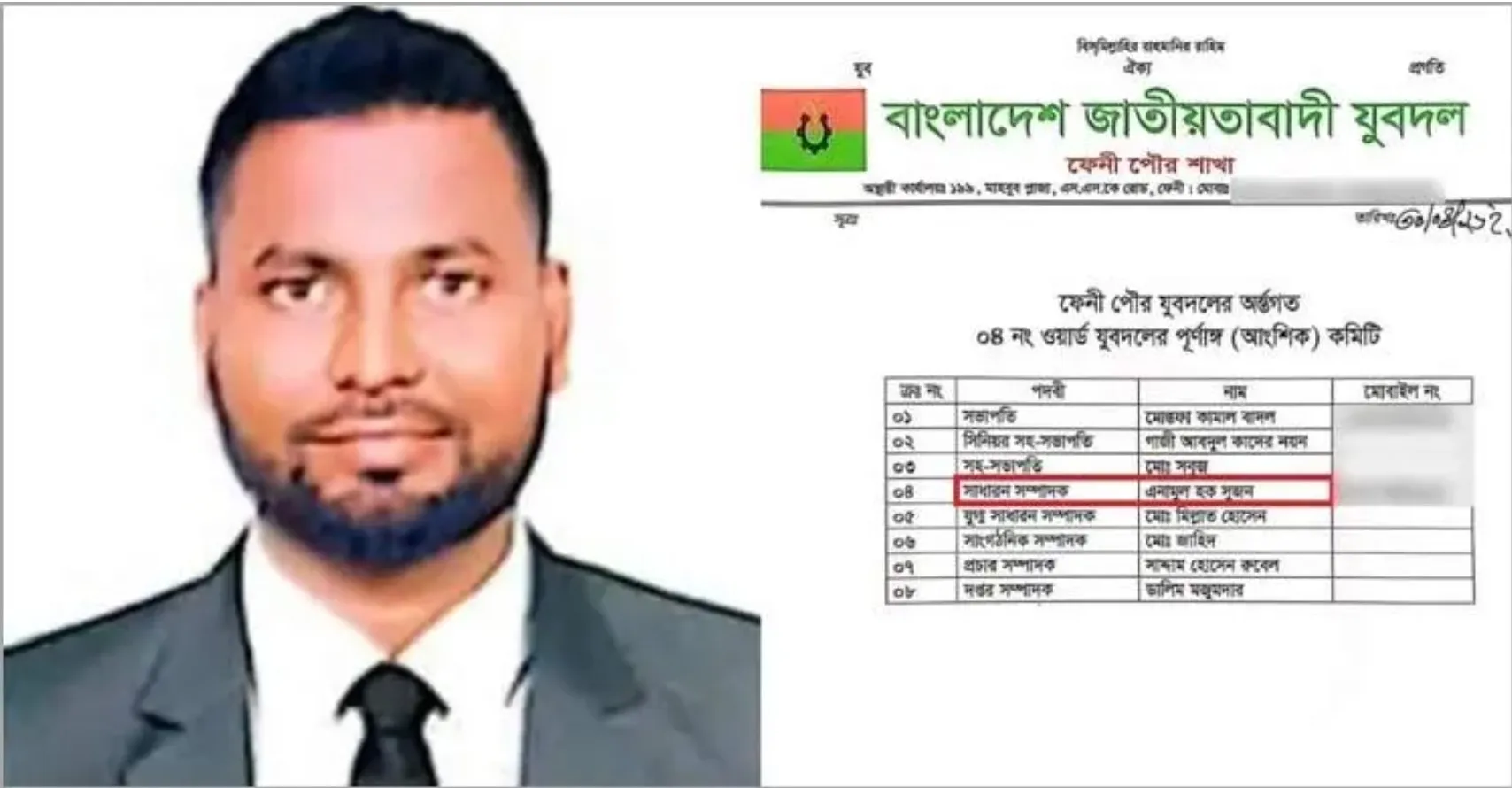 যুবদলে পদ পেলেন খালেদা জিয়ার গাড়িবহরে হামলা মামলার আসামি